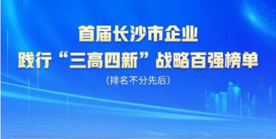 9888拉斯维加斯官网智能上榜首届长沙市企业践行“三高四新”战略百强榜单